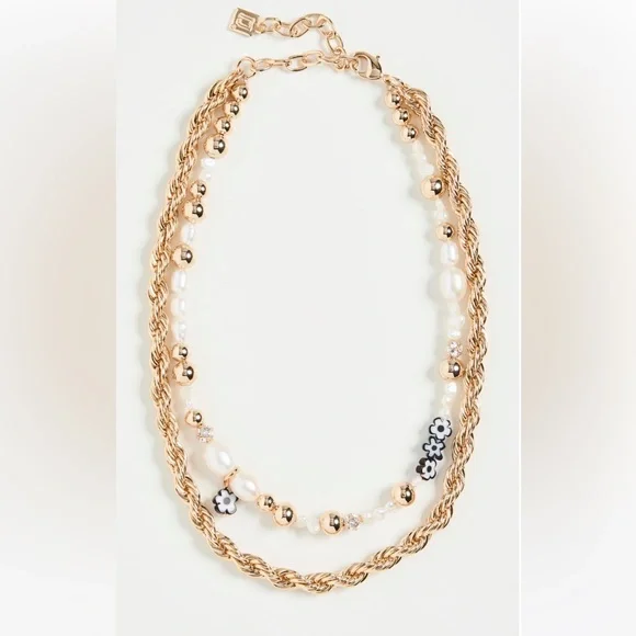 Dannijo Lucy 10K Gold-Plated & Multi-Stone Double-Strand Necklace NWT - Picture 5 of 17